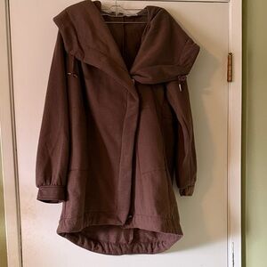 Women's Brown Hooded Coat